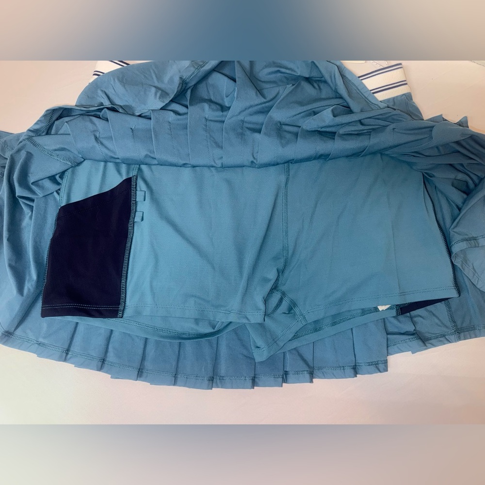 NEW Vineyard Vines Performance Pleated Skort Skirt Sz L Large Mallard Blue Golf - Picture 9 of 12
